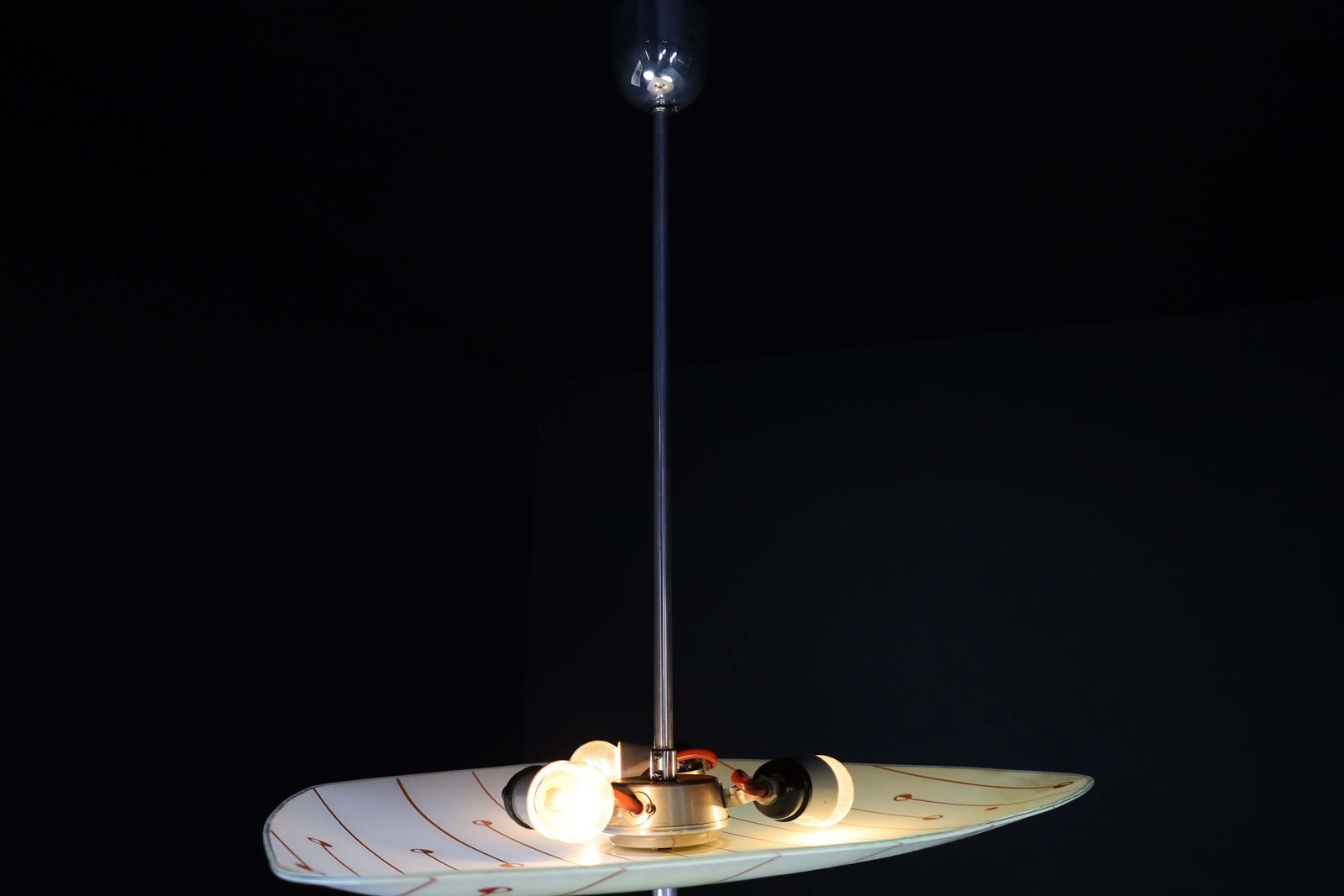 Mid Century Glass Hanging Pendant Lamp Brussels World Expo 1958 (5106) photo vintage