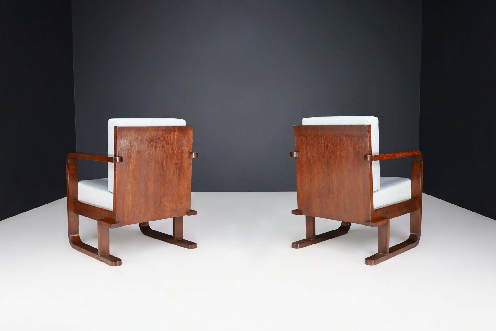 Art Deco Armchairs In Oak Bentwood And New Upholstery, Austria 1930 photo 4631.0
