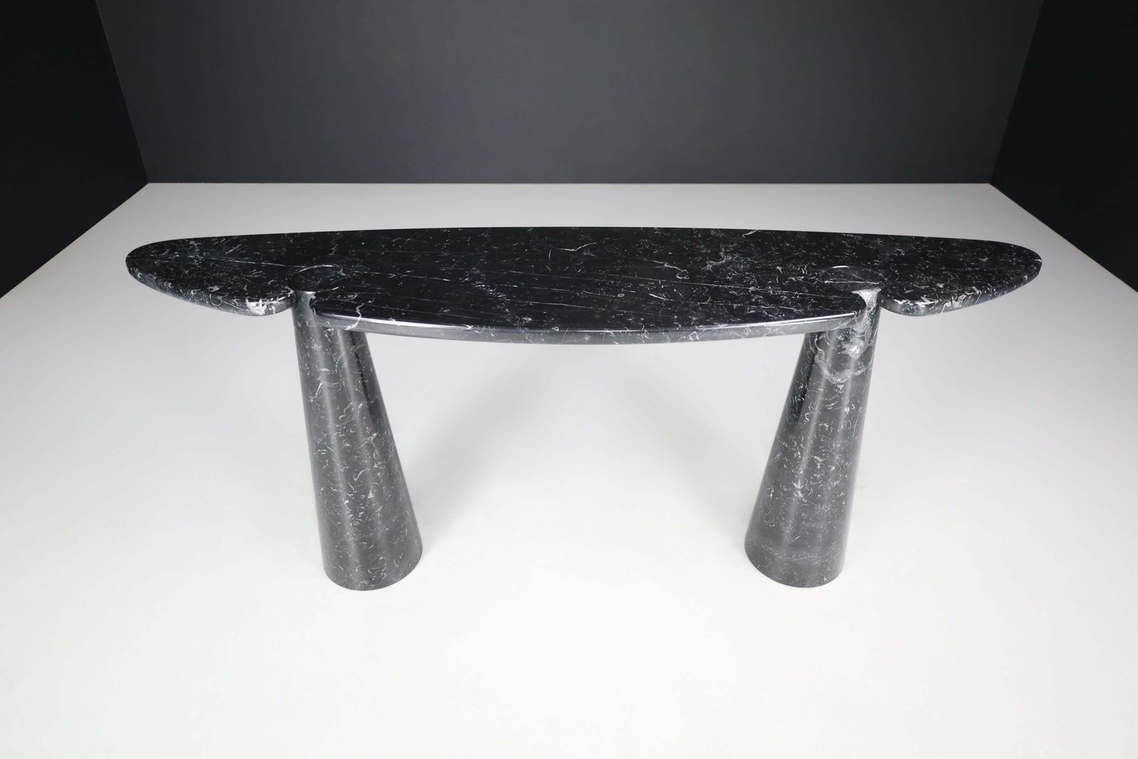 Angelo Mangiarotti For Skipper Black Marquina Marble "Eros" Console, Italy 1970s photo 14659.0