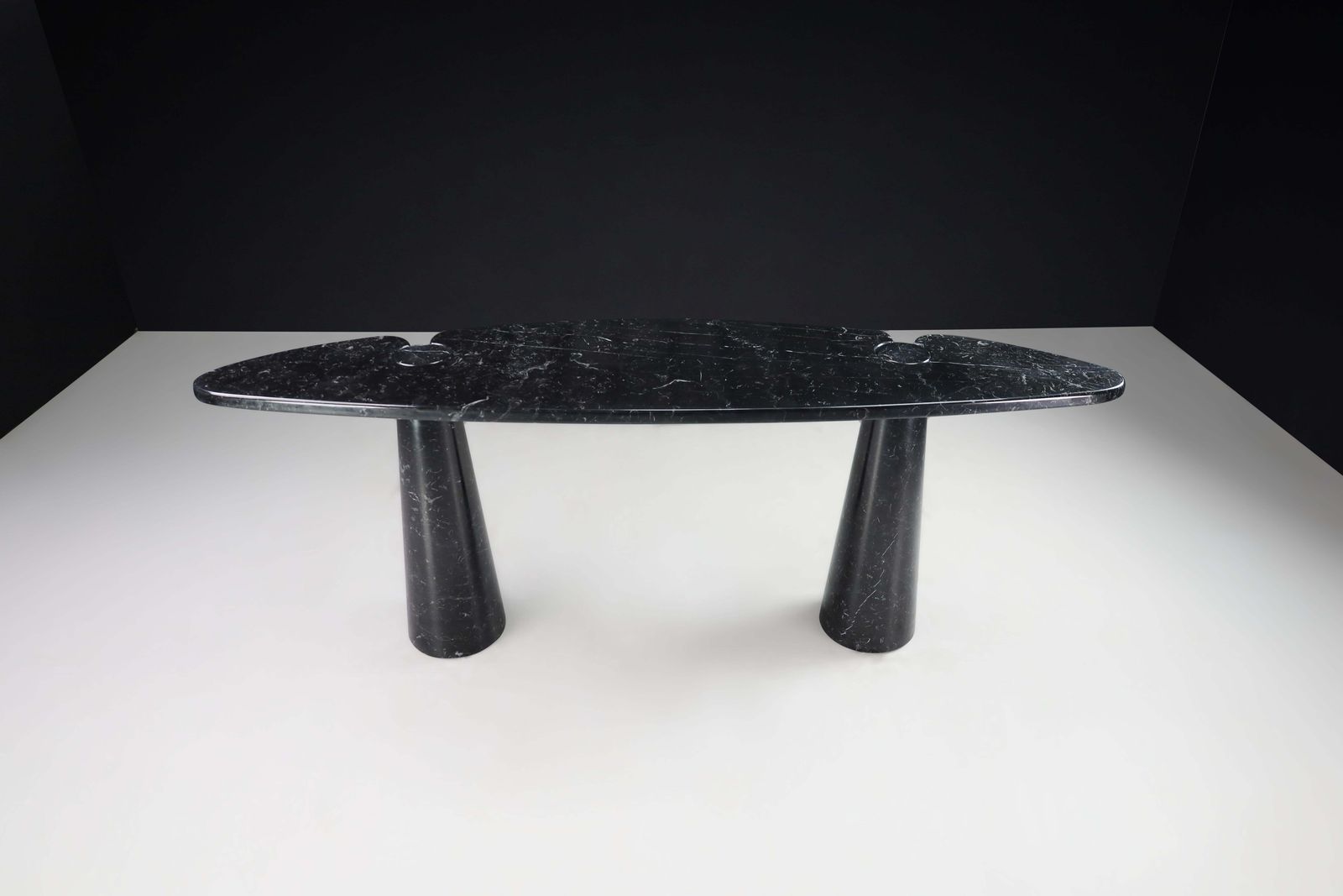 14659.0 Angelo Mangiarotti For Skipper Black Marquina Marble "Eros" Console, Italy 1970s photo