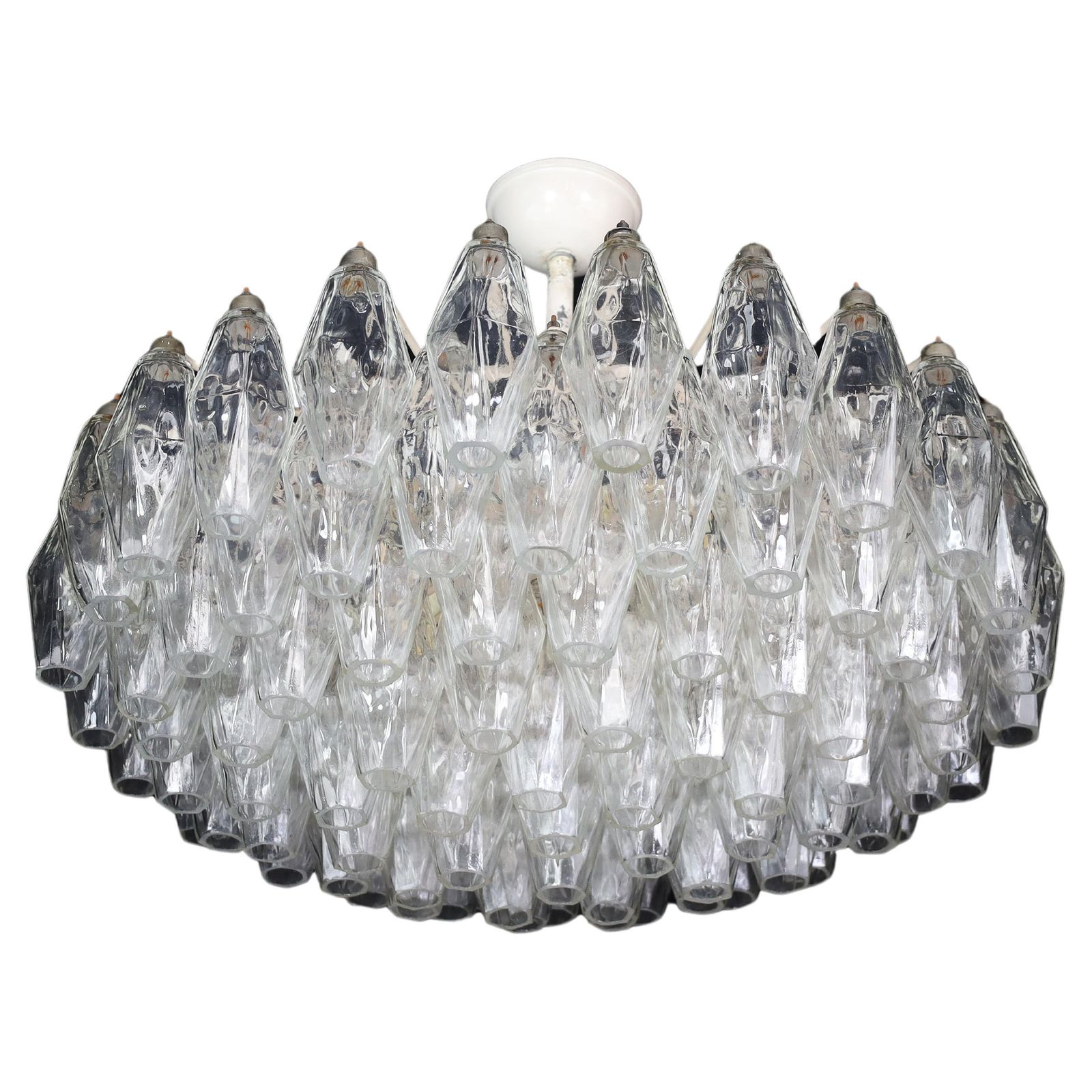 Midcentury Carlo Scarpa Poliedri Chandelier For Venini, Murano, Italy, 1960s
