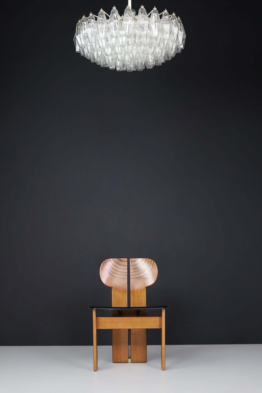Midcentury Carlo Scarpa Poliedri Chandelier For Venini, Murano, Italy, 1960s photo Lighting