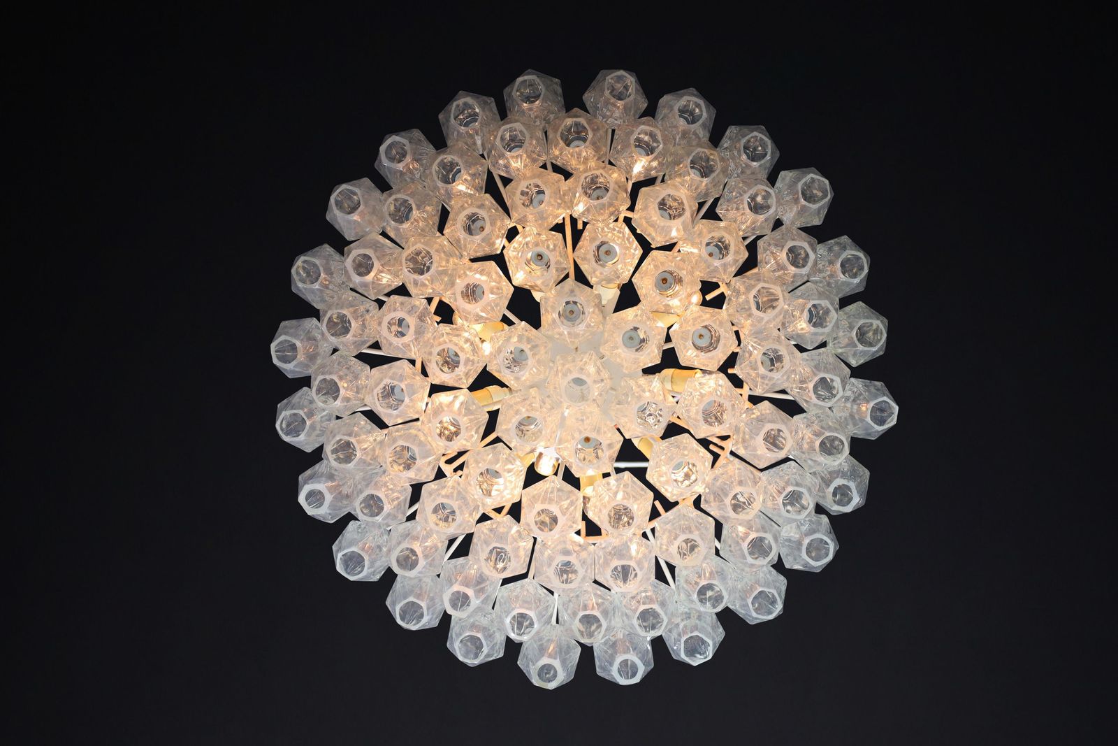 Midcentury Carlo Scarpa Poliedri Chandelier For Venini, Murano, Italy, 1960s photo vintage