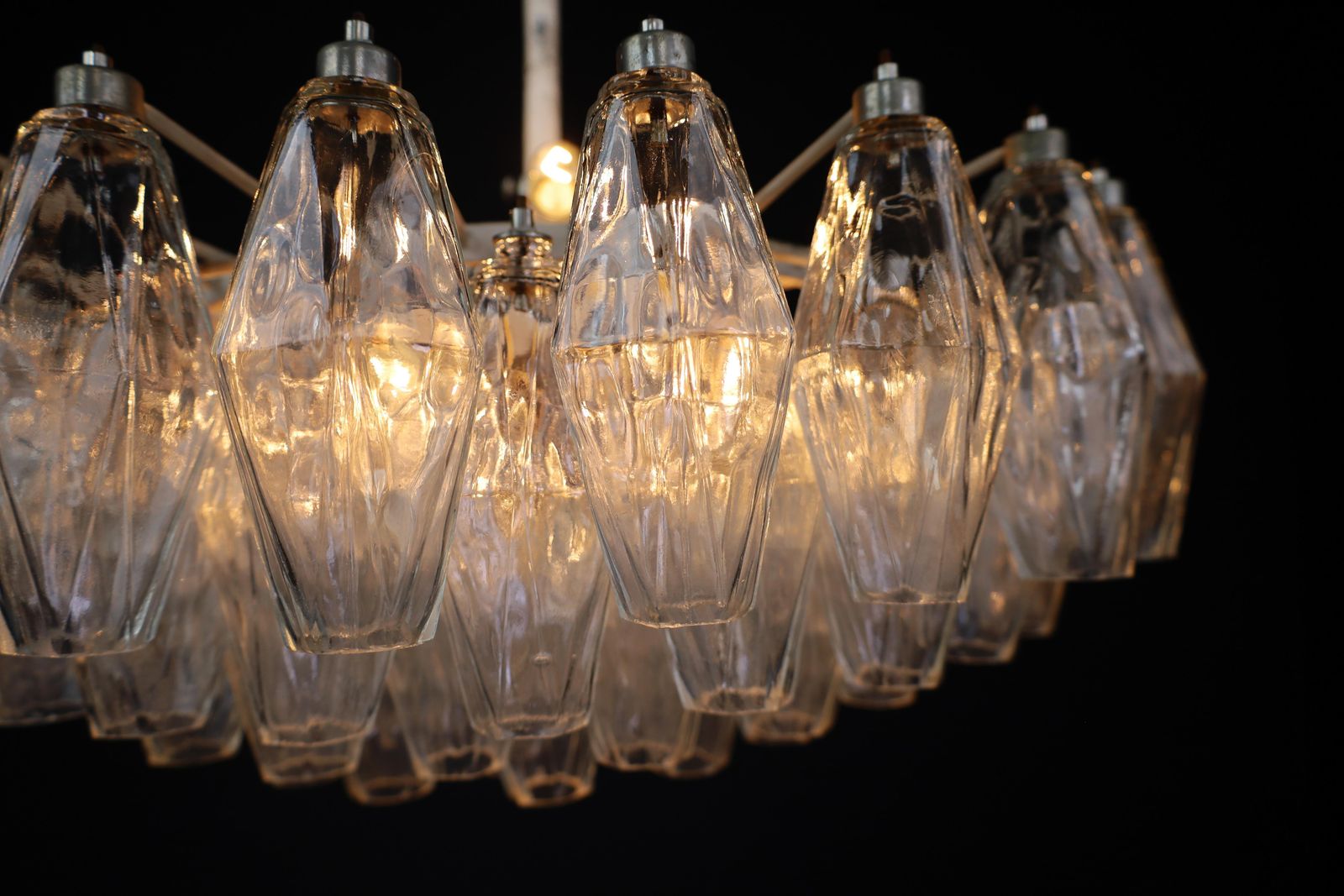photo furniture Midcentury Carlo Scarpa Poliedri Chandelier For Venini, Murano, Italy, 1960s