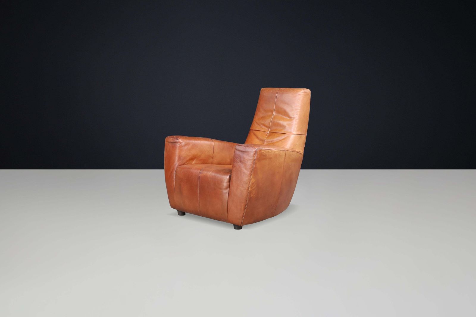 Vintage Gerard Van Den Berg Leather Lounge Chair, The Netherlands, 1970s photo for sale