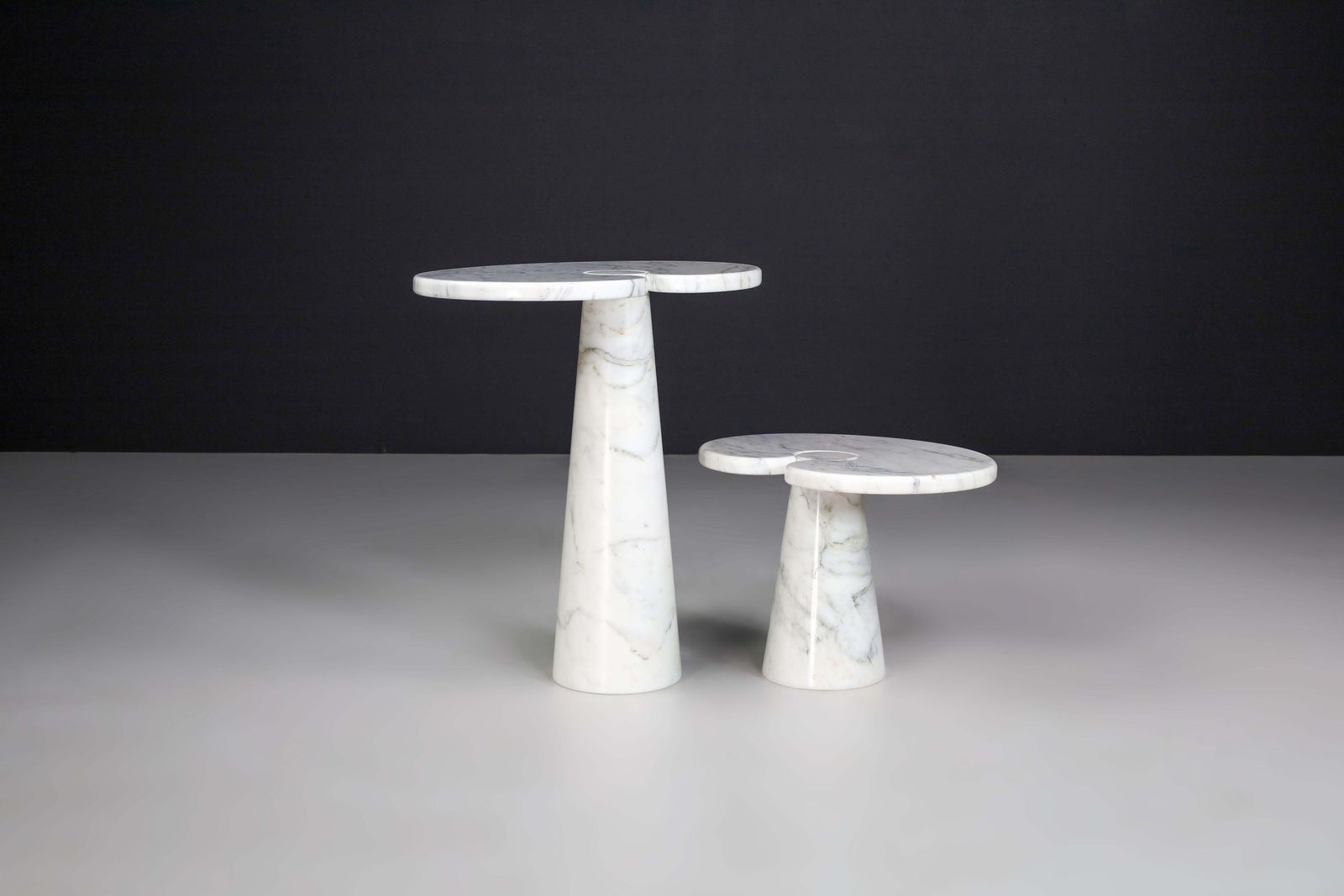 White Carrara Marble Console Tables Model ''Eros'' By Angelo Mangiarotti Italy photo 7397.0