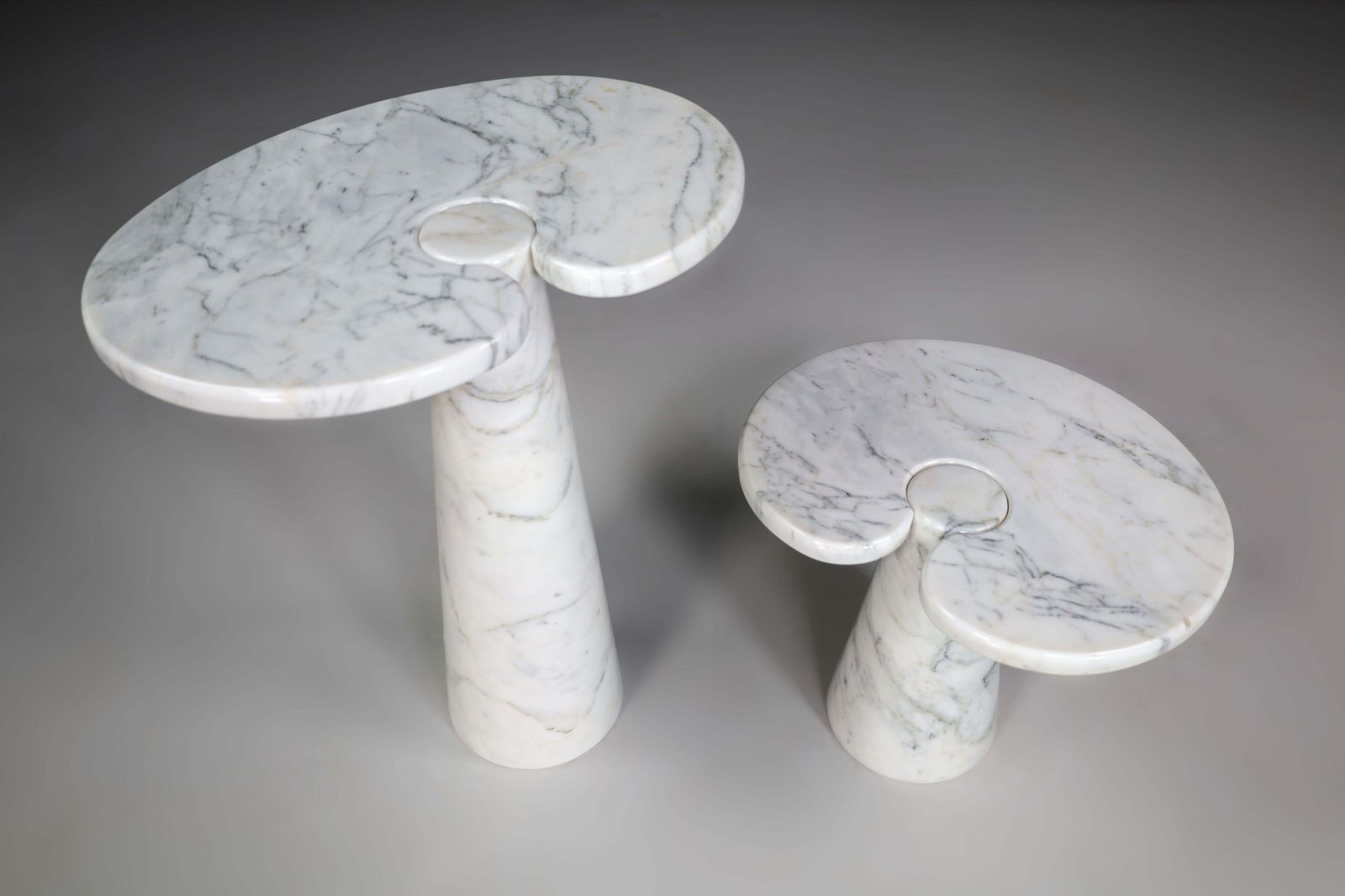 7397.0 White Carrara Marble Console Tables Model ''Eros'' By Angelo Mangiarotti Italy photo