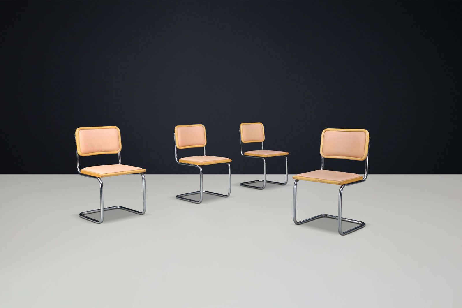 Marcel Breuer Cesca Dining Room Chairs   Chrome, Wood, And Leather, Italy 1970s photo furniture