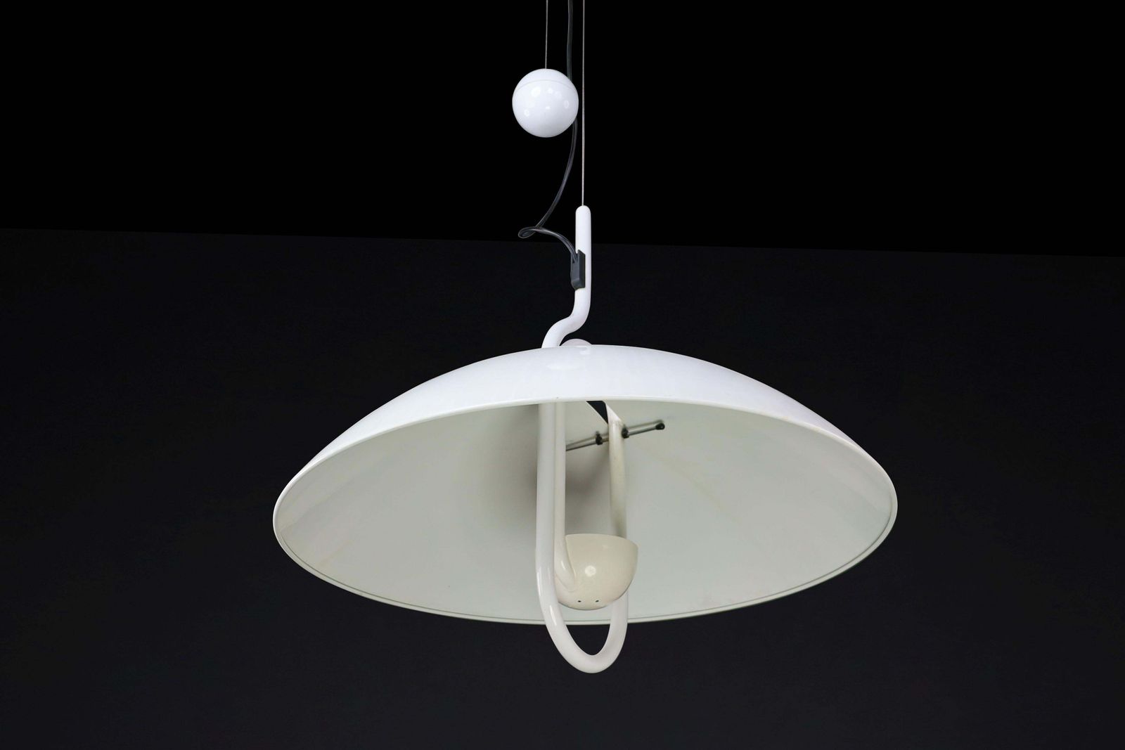 Modern Elio Martinelli For Martinelli Luce Moon Dome Metal Pendant Lamp 1980 photo Lighting
