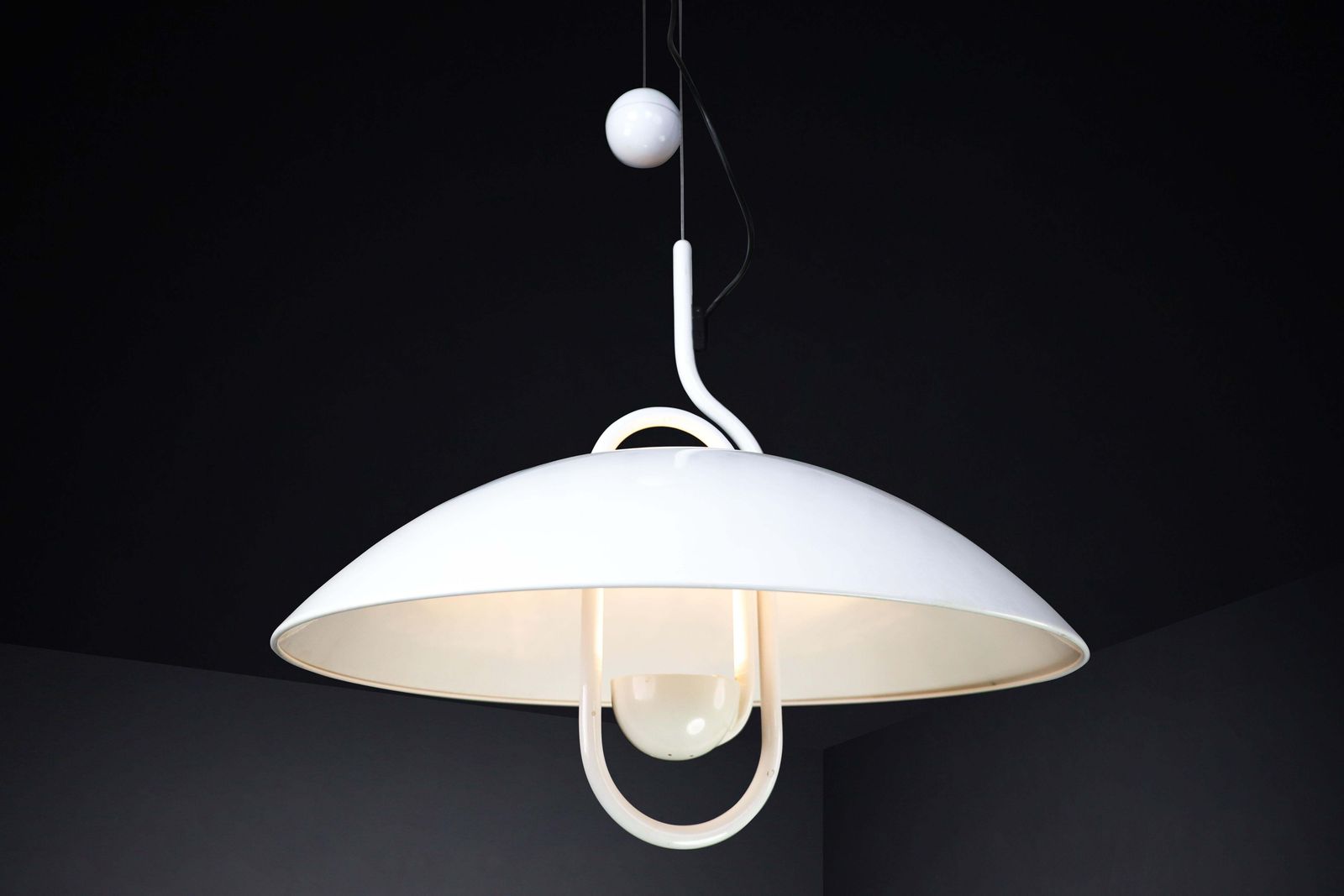 Modern Elio Martinelli For Martinelli Luce Moon Dome Metal Pendant Lamp 1980 photo 3218.0