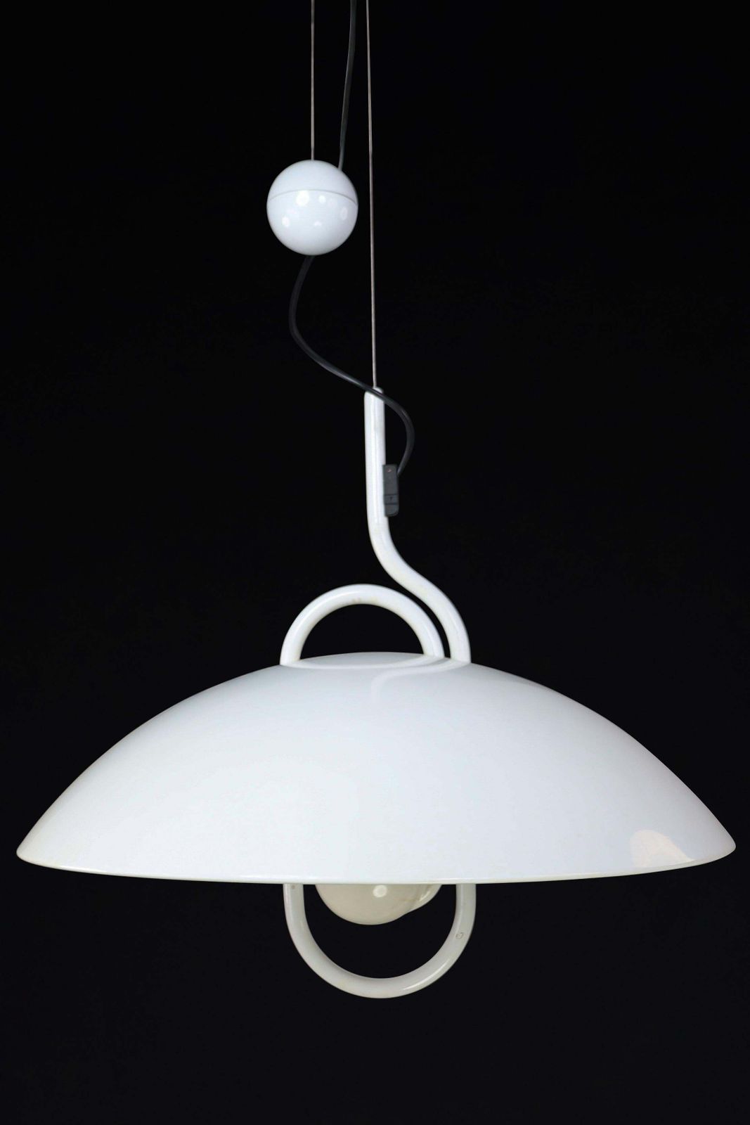Modern Elio Martinelli For Martinelli Luce Moon Dome Metal Pendant Lamp 1980 photo vintage