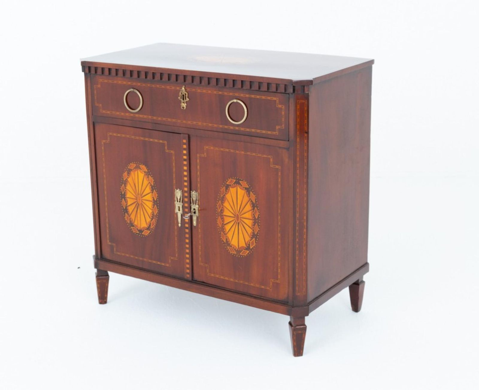 Period Georgian Side Cabinet Mahogany Chest Inlay photo furniture
