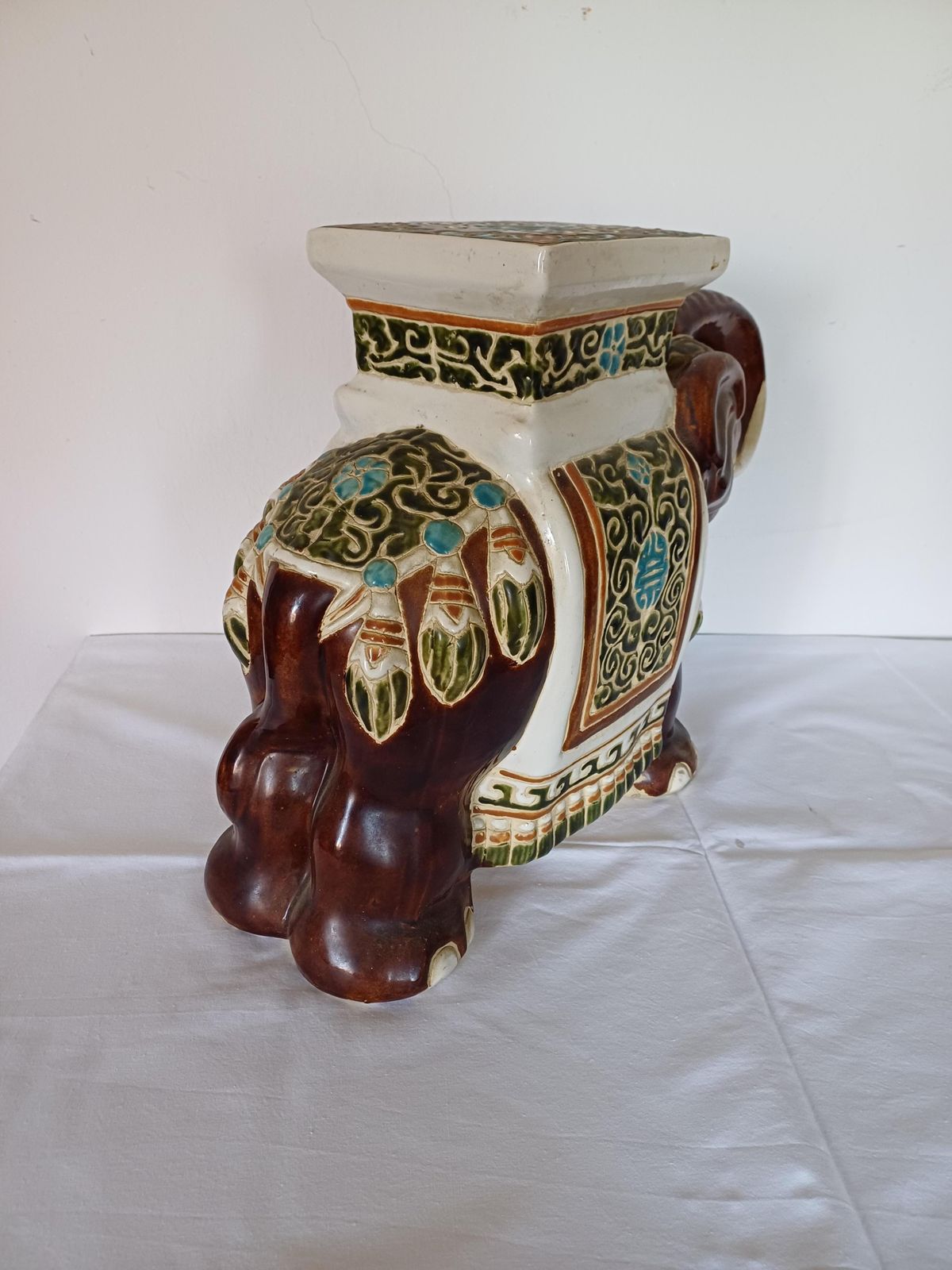 Large Ceramic Elephant Garden Stool Or Plant Stand, 1960s photo Home Decor