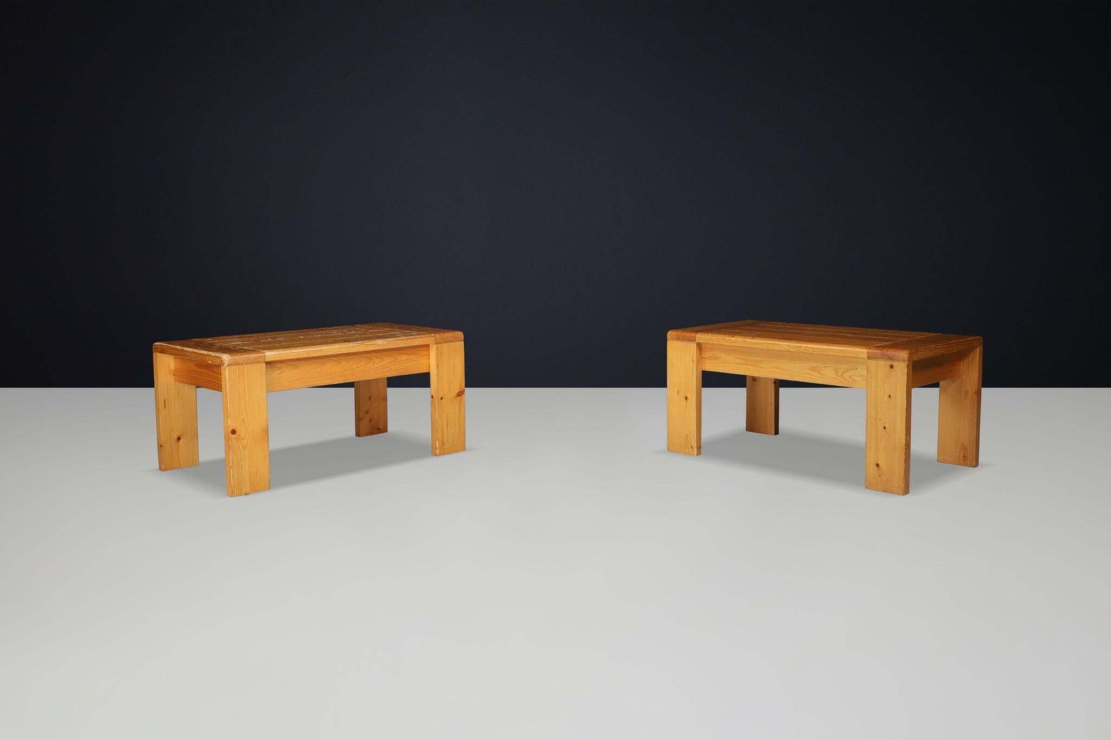 Mid Century Modern Charlotte Perriand “Les Arcs” Coffee Table In Pine photo furniture