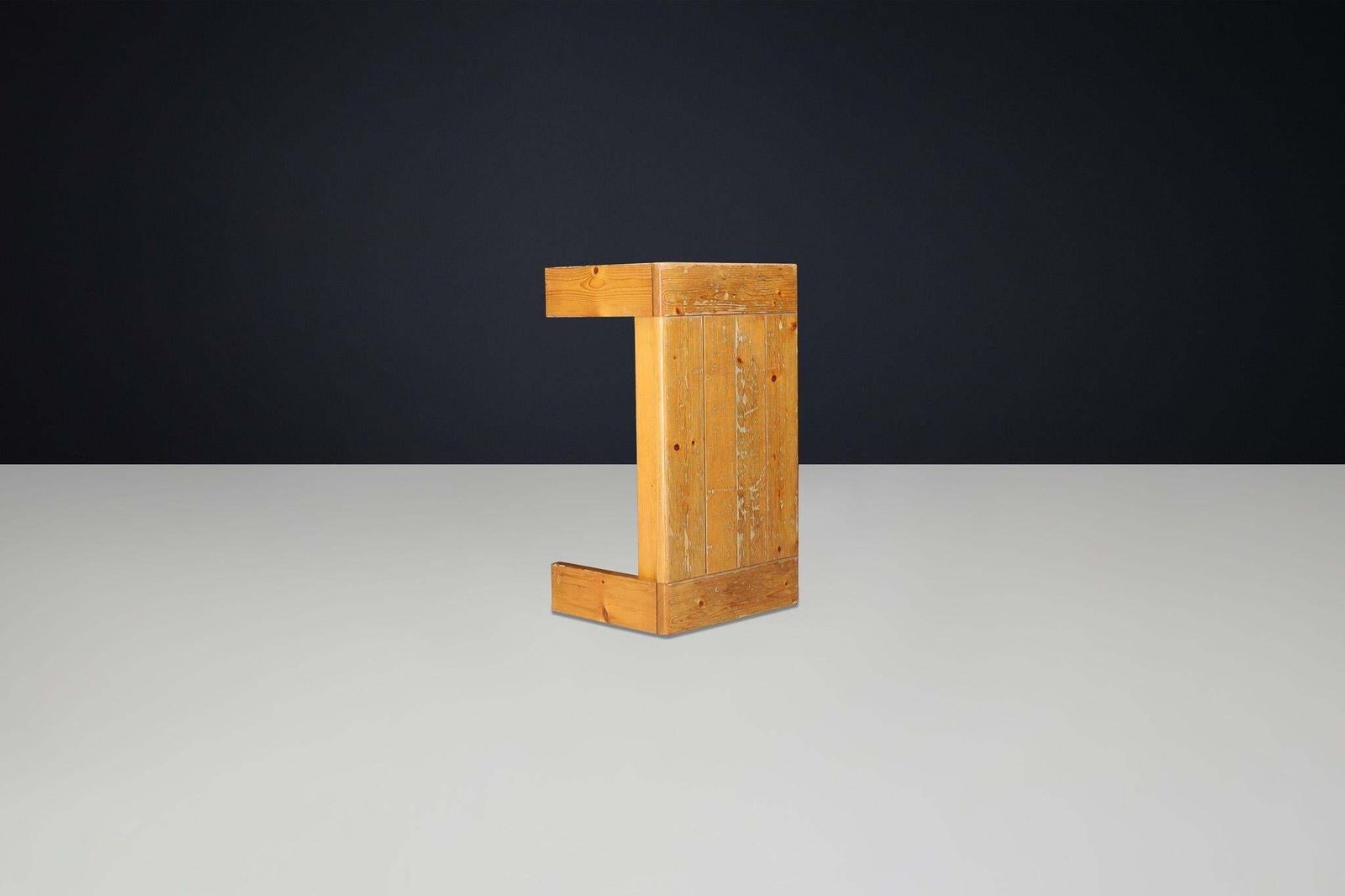 1252.0 Mid Century Modern Charlotte Perriand “Les Arcs” Coffee Table In Pine photo