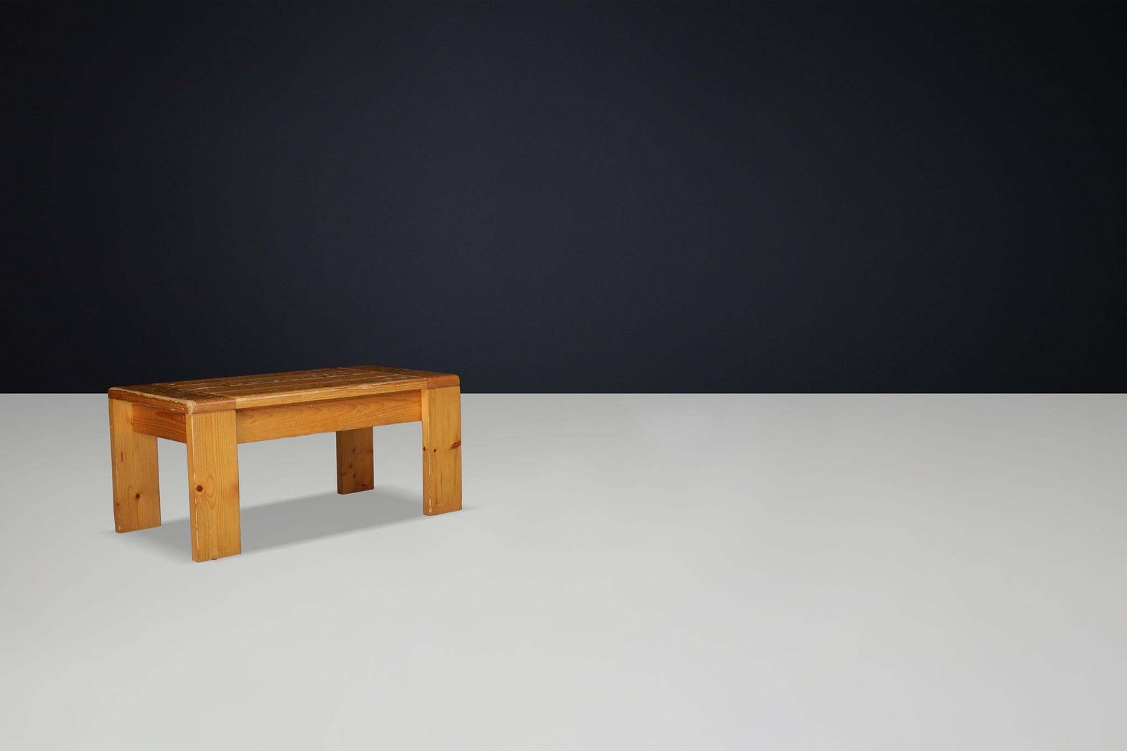 photo buy Mid Century Modern Charlotte Perriand “Les Arcs” Coffee Table In Pine