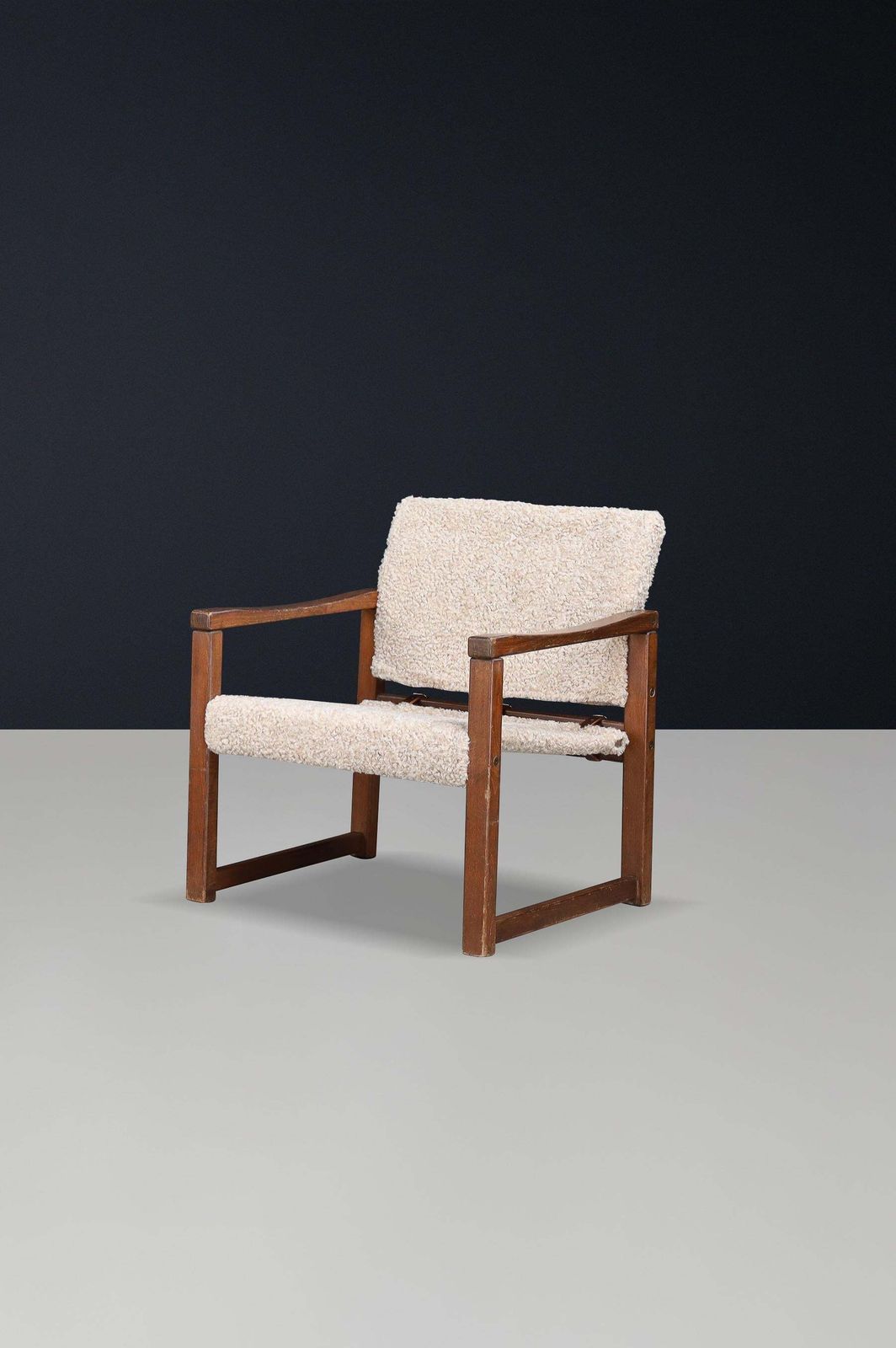 Set Of 2 Lounge Chairs By Karin Mobring In Pine And Teddy Fabric, Sweden, 1970s photo vinterior