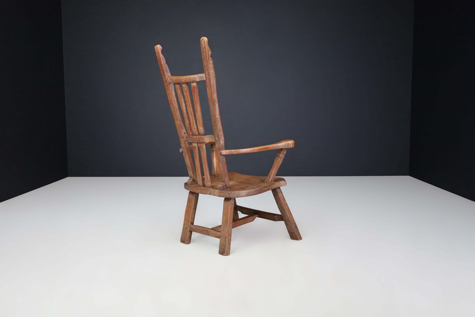 Sculptural Brutalist Oak Armchair – French Artisan Mastery, 1960s photo 3621.0
