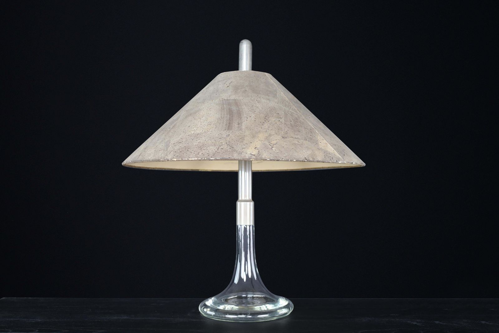 Mid Century Modern Ingo Maurer Table Lamp Glass & Chrome, Design M, Germany 1960 photo Lighting