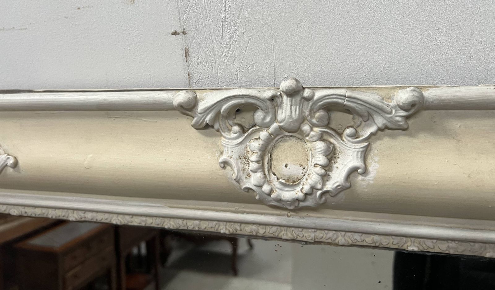 Louis XVI Style Mirror In Wood And Patinated Stucco, 20th Century photo vinterior