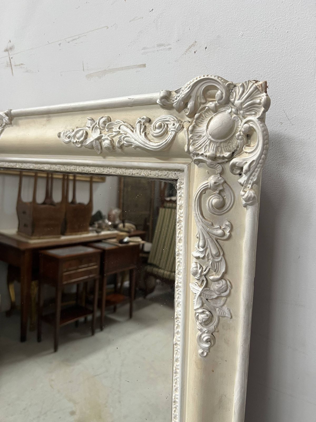 photo buy Louis XVI Style Mirror In Wood And Patinated Stucco, 20th Century