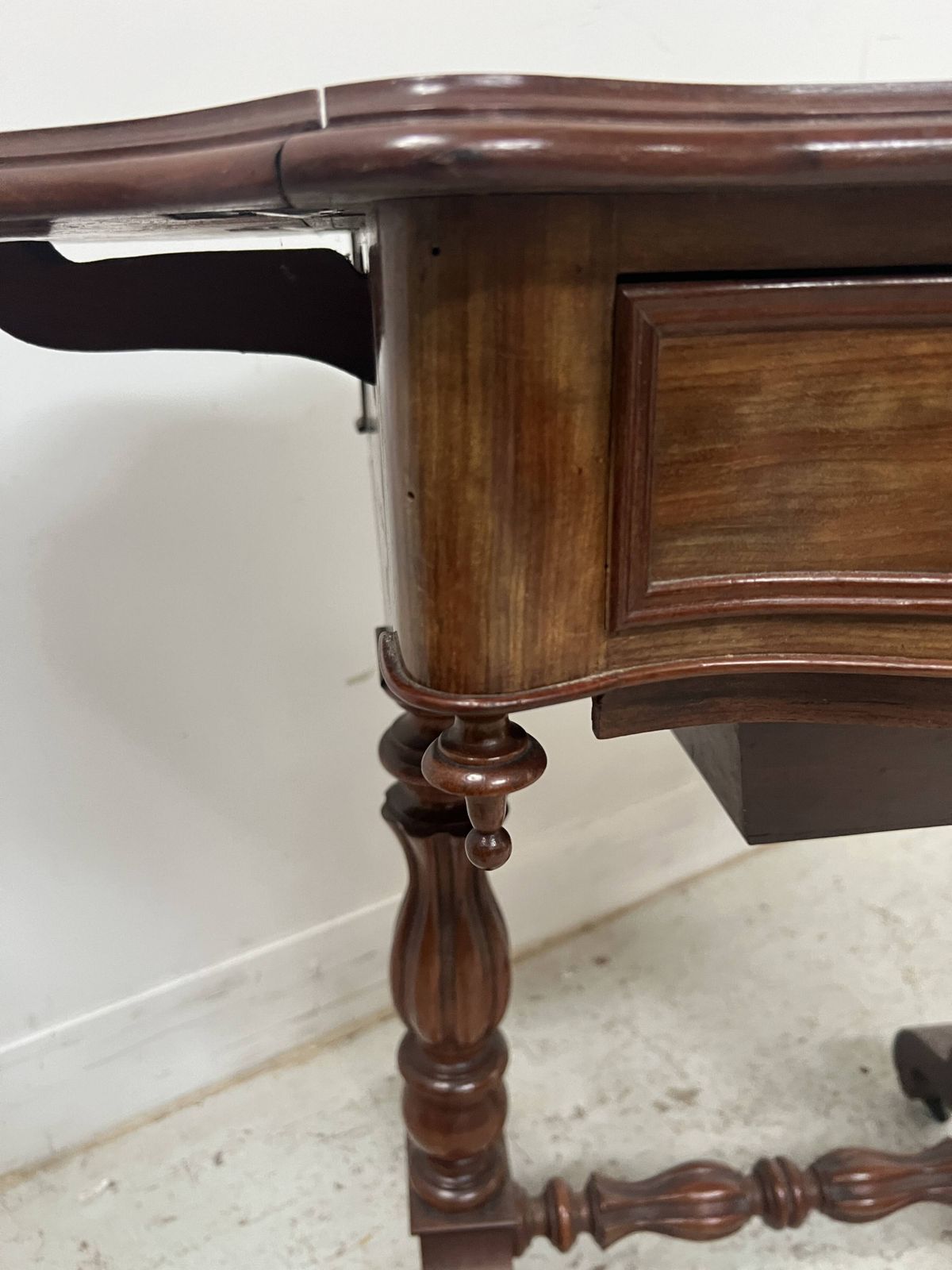 Furniture Napoleonic Era Mahogany And Veneer Work Table, 19th Century photo