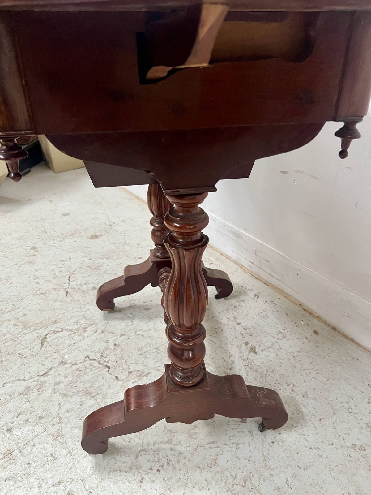 474.75 Napoleonic Era Mahogany And Veneer Work Table, 19th Century photo