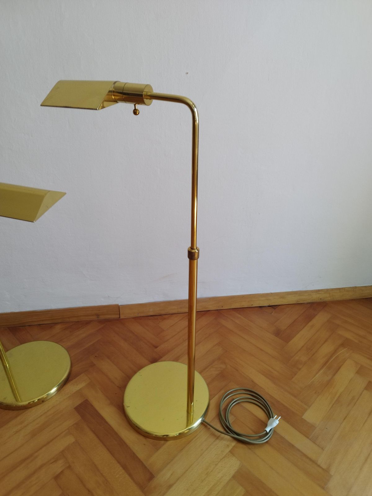 photo for sale Vintage Brass Floor Lamps By Obor Illuminazione, 1970s, Set Of 2
