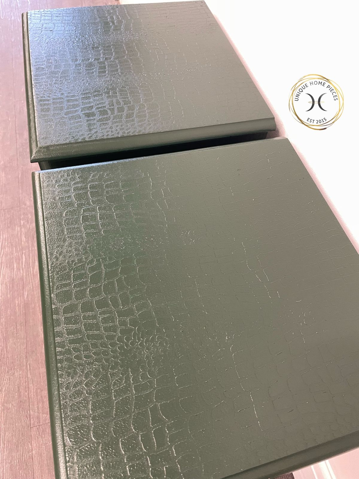 photo buy Set Of Two Green Bedside Drawers