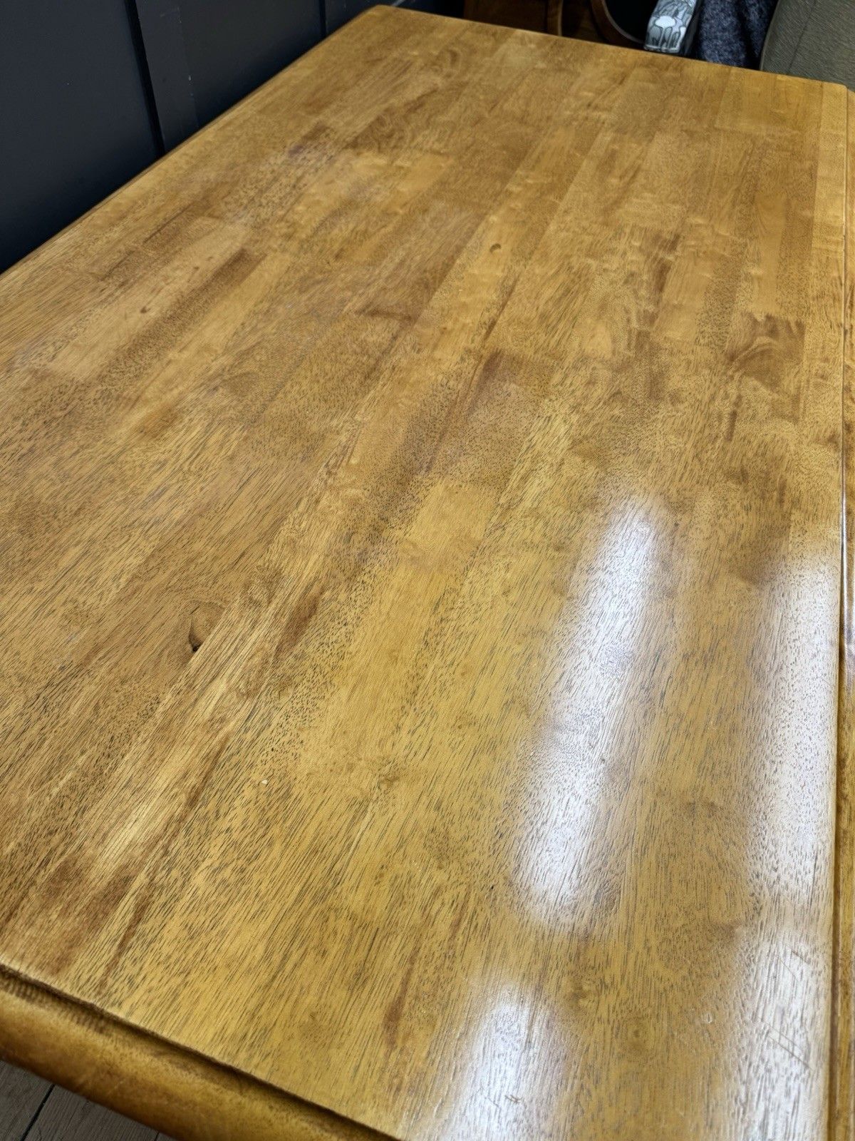 Large Beech Farmhouse Dining Table With Turned Legs – 6 To 10 Seater photo vintage