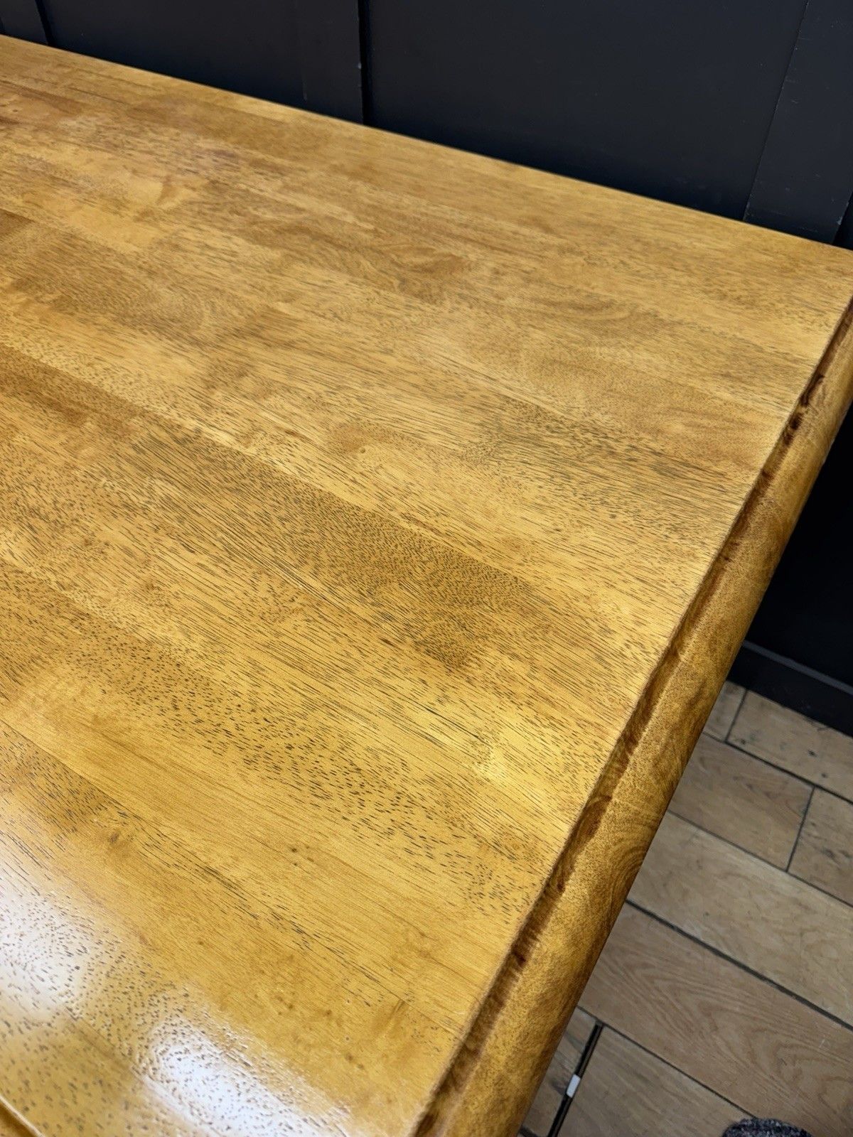 photo for sale Large Beech Farmhouse Dining Table With Turned Legs – 6 To 10 Seater