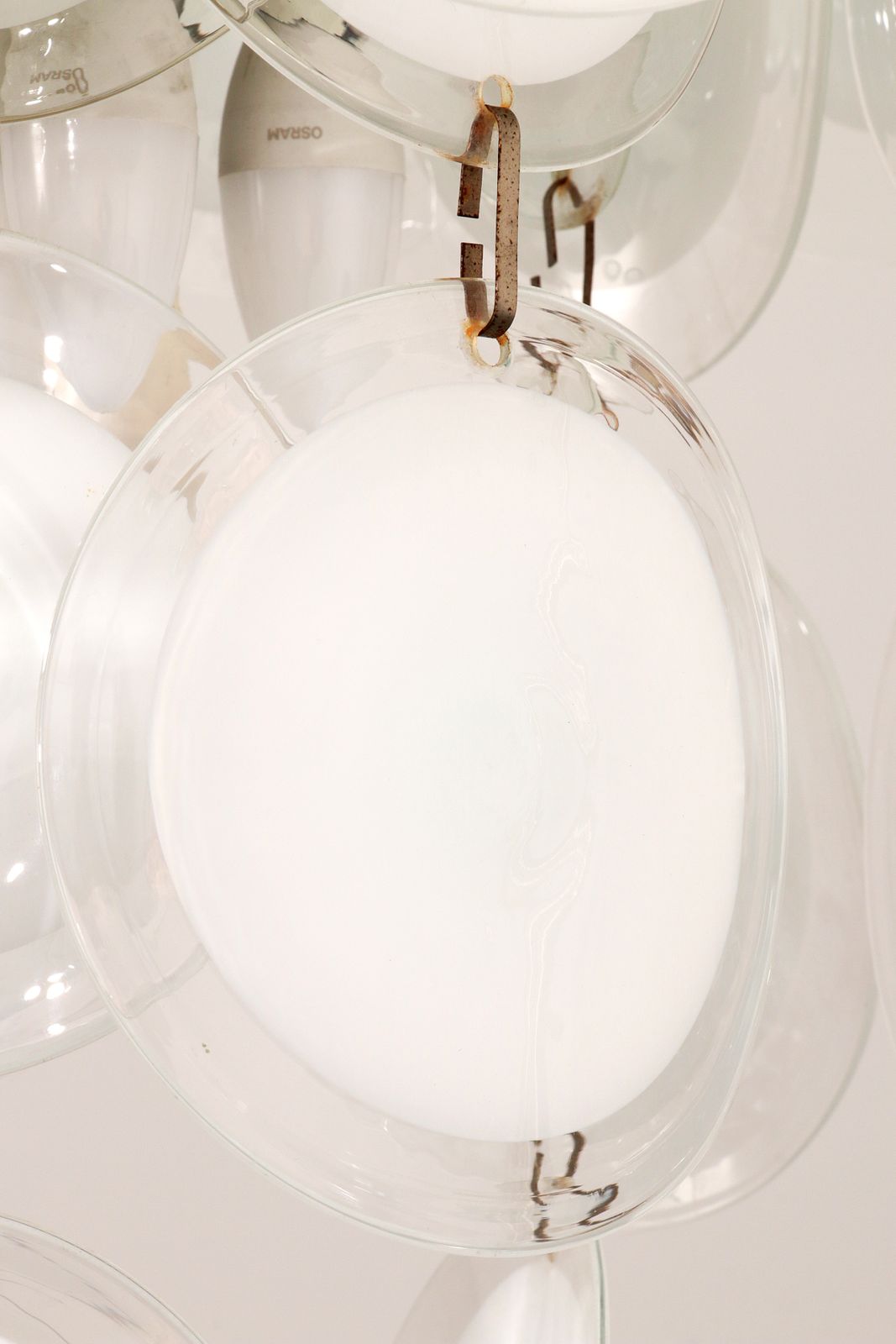 Italian Mid Century Murano, Venetian Glass Disc Chandelier By Vistosi photo vinterior