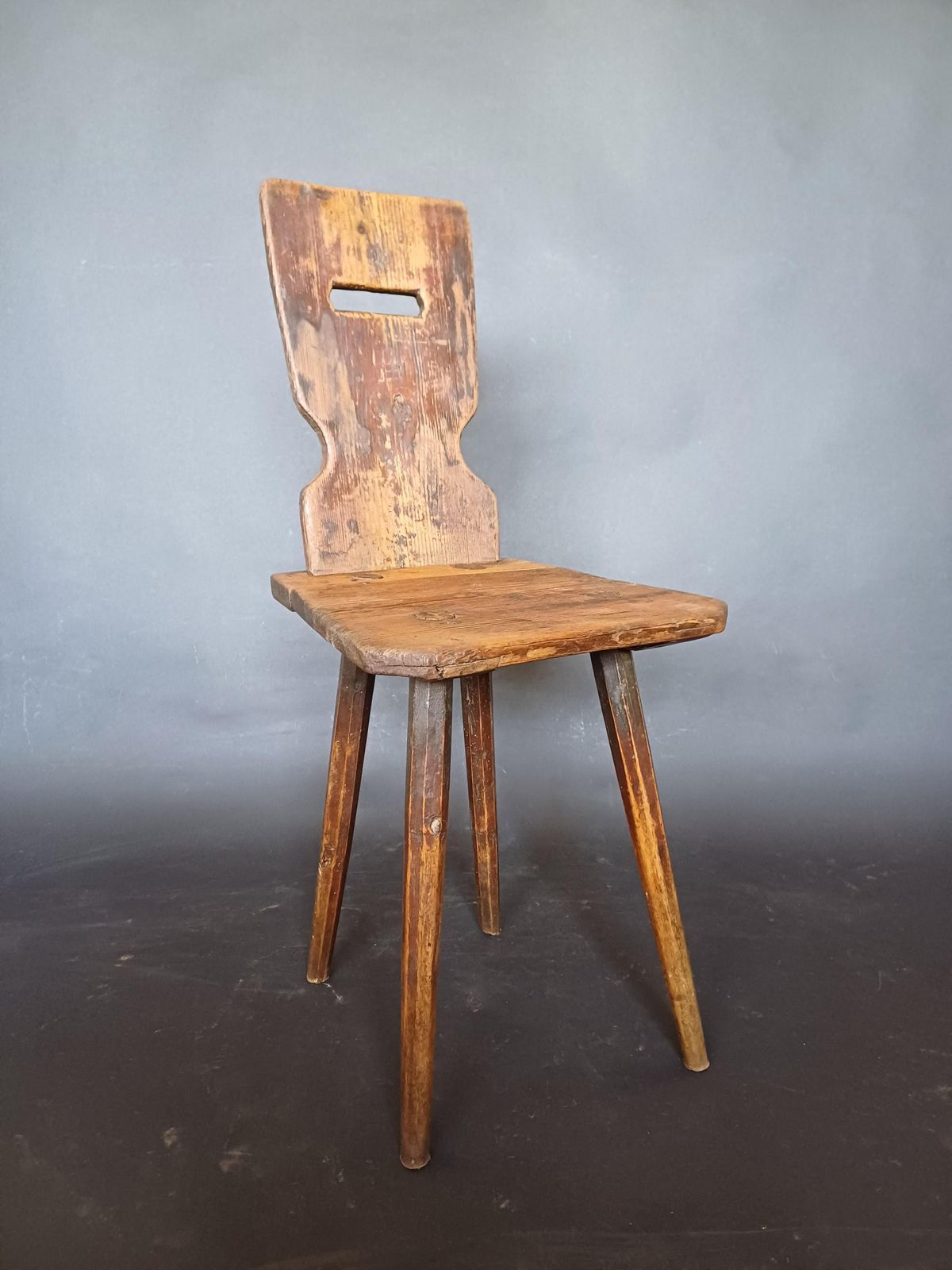 Mid 19th Century Slovenian Alps Farm Chair photo vintage