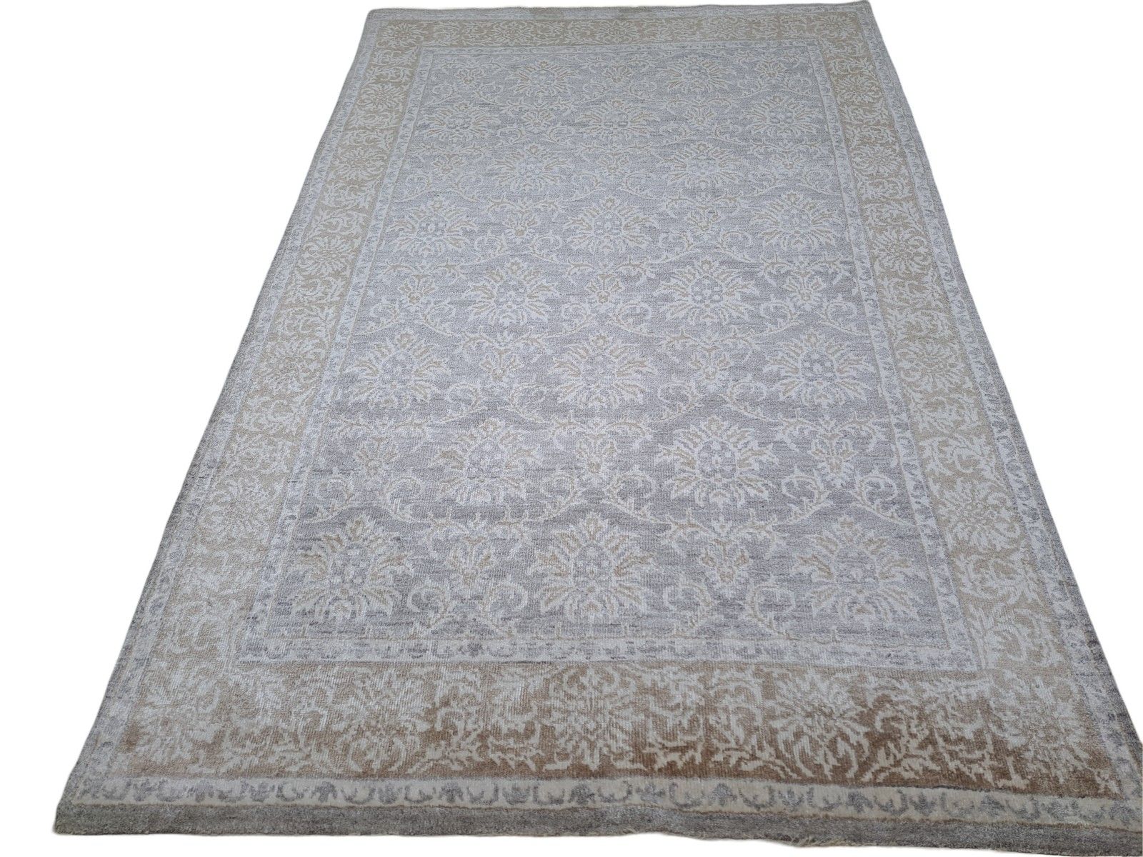 5.6x8 Ft Modern Hand Knotted Area Rug. Pure Silk Carpet. Custom Size Available photo Textiles