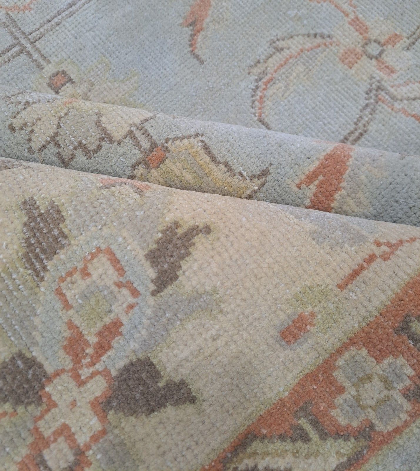 8x10 Ft New Handmade Oushak Rug. 100% Wool, Custom Size, Indian Craftsmanship photo buy