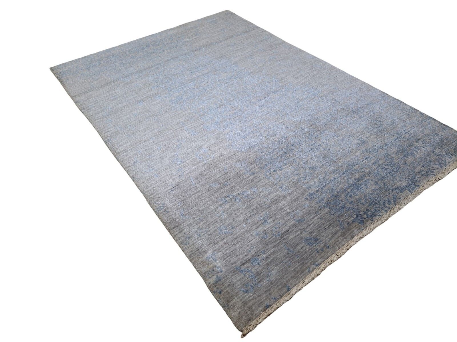 5.6x8 Ft Luxury Hand Knotted Silk Rug. 100% Pure Silk Modern Design Carpet photo 1050.0