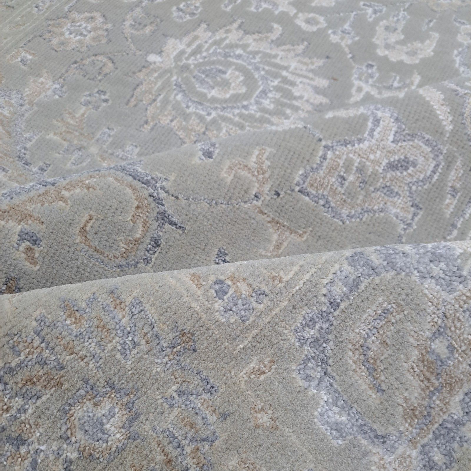 5.6x8 Ft 100% Silk Hand Knotted Area Rug For Contemporary Living Room photo 1050.0
