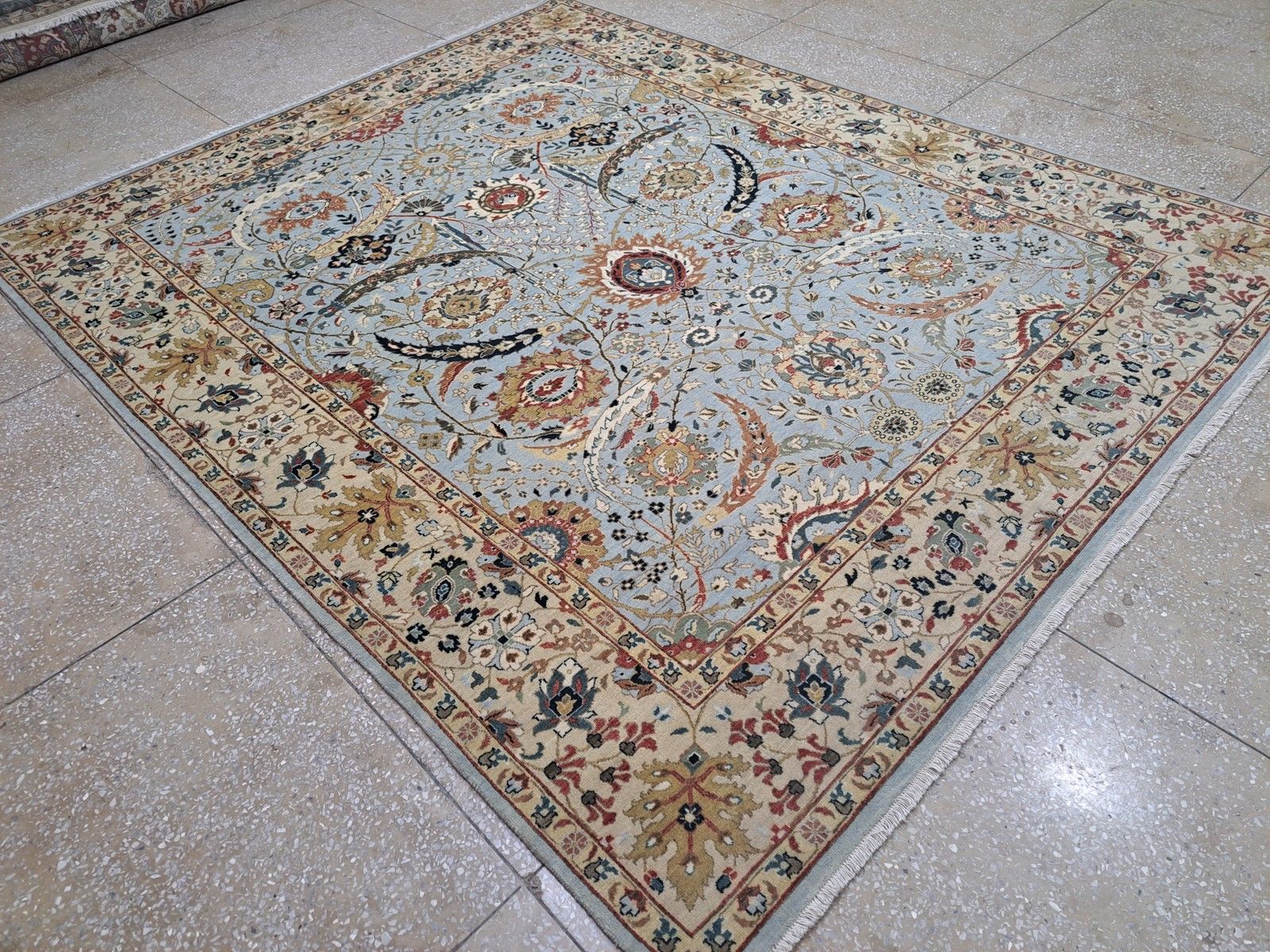 8x10 Ft 18th Century Heriz Design Wool Rug. Handmade Antique Style Area Rug photo furniture