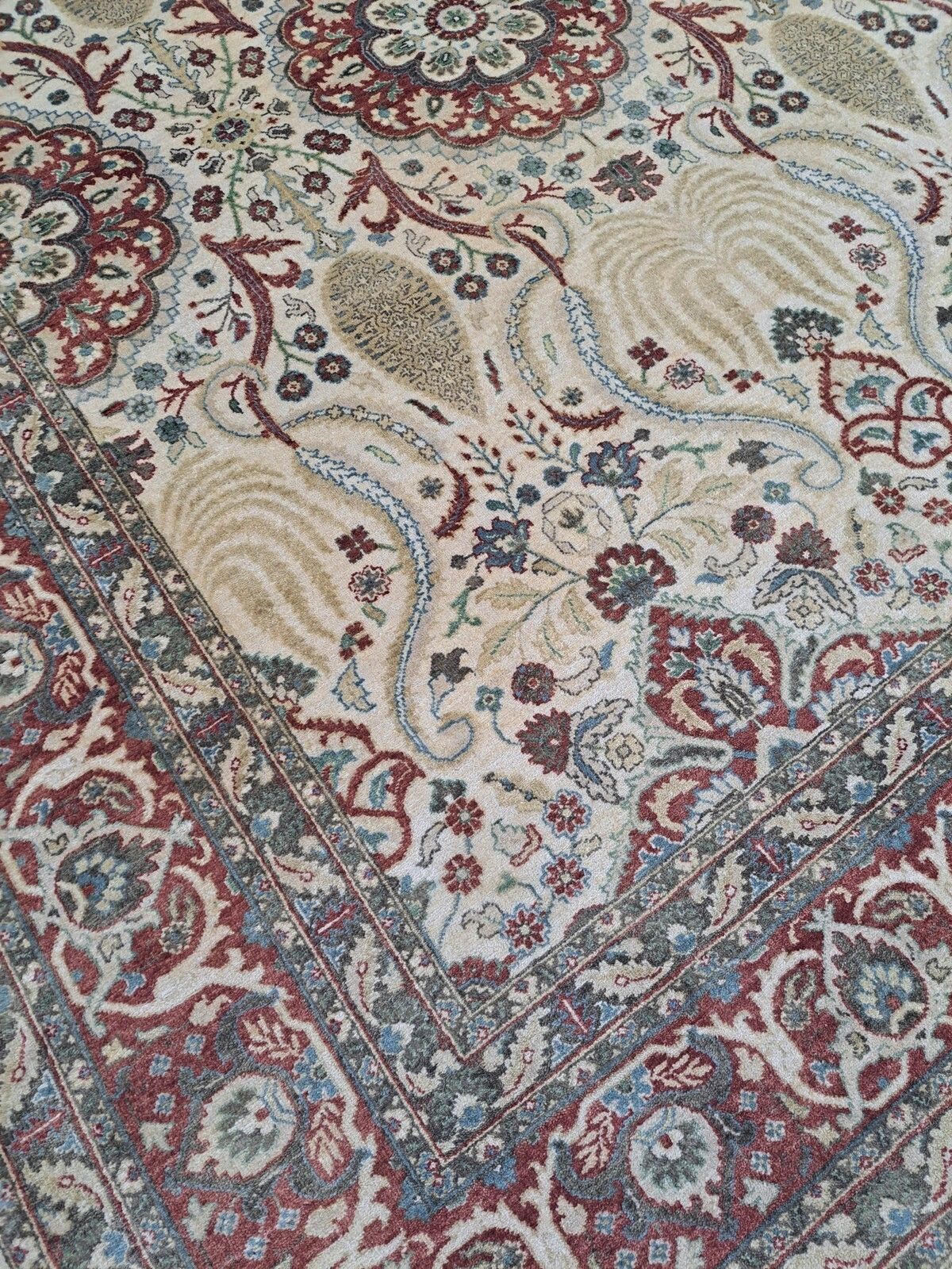 8x10 Ft Hand Knotted Rug. 100% Wool. Antique Heriz Inspired Design Carpet photo Textiles