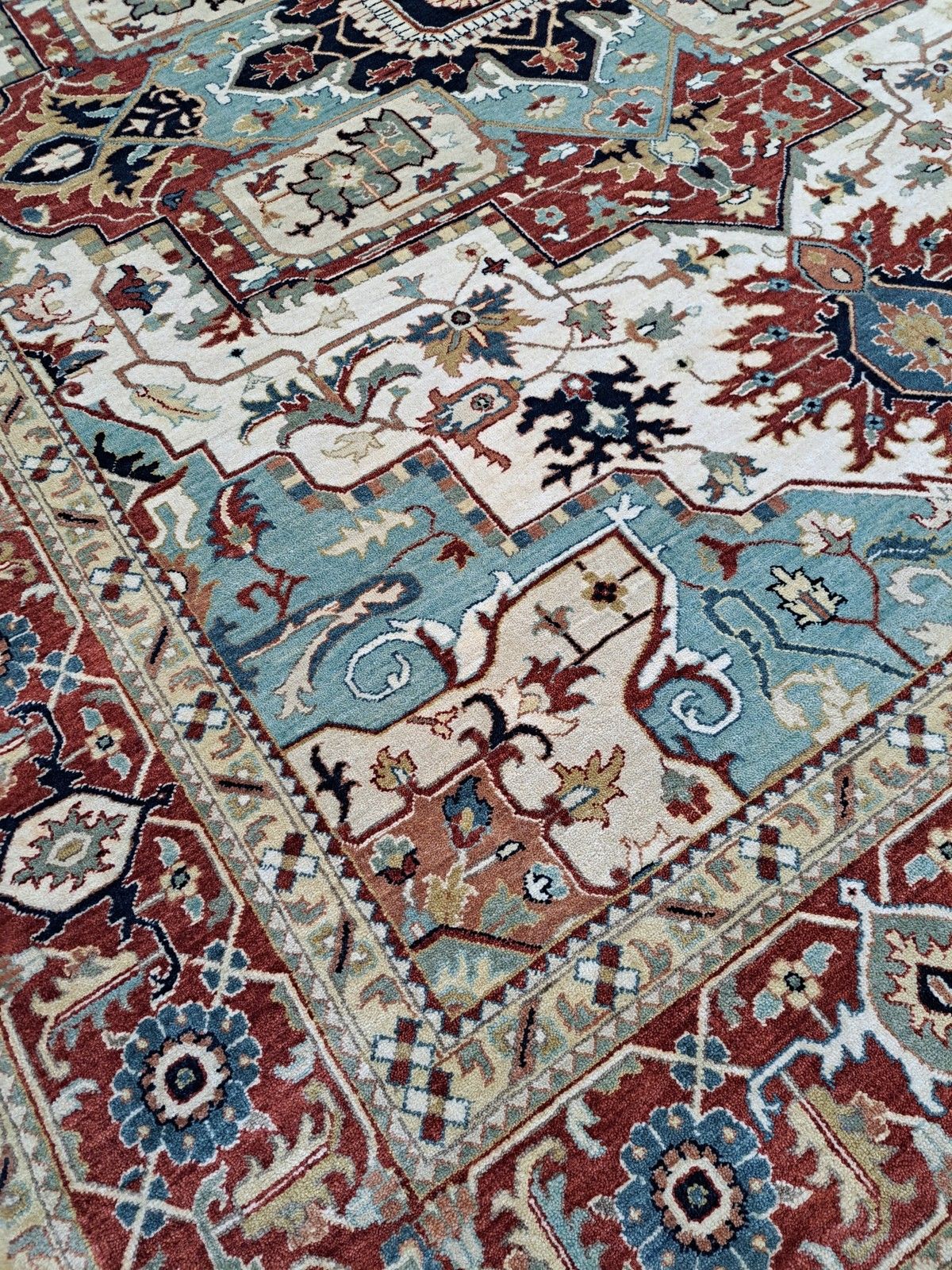 8x10 Ft Antique Heriz Inpired Hand Knotted New Rug Made Of Wool photo Textiles