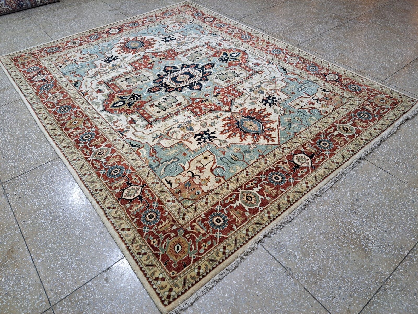 8x10 Ft Antique Heriz Inpired Hand Knotted New Rug Made Of Wool photo buy
