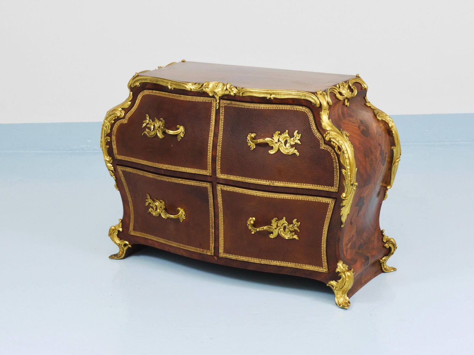 G. Durand Louis XV Bombé Commode, Marquetry, Ormolu Bronze, 1880, Paris, France photo Furniture