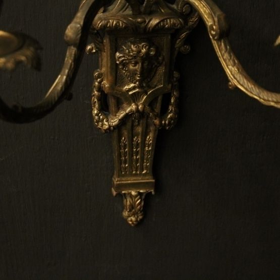 French Pair Of Bronze Antique Wall Sconces photo buy