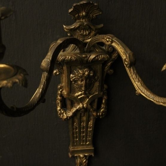 photo furniture French Pair Of Bronze Antique Wall Sconces