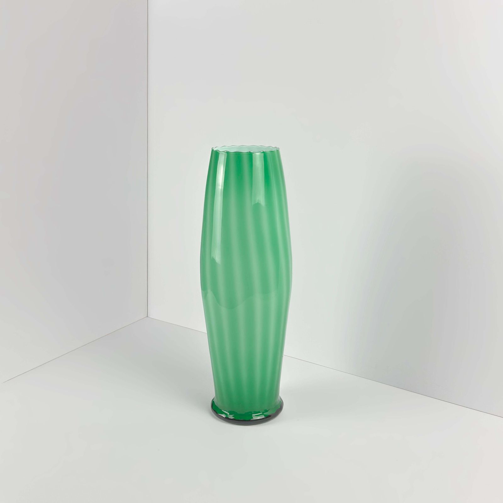 Tall Green Empoli Glass Vase By Vetreria Artistica Toscana, 1970s Italy photo 370.0