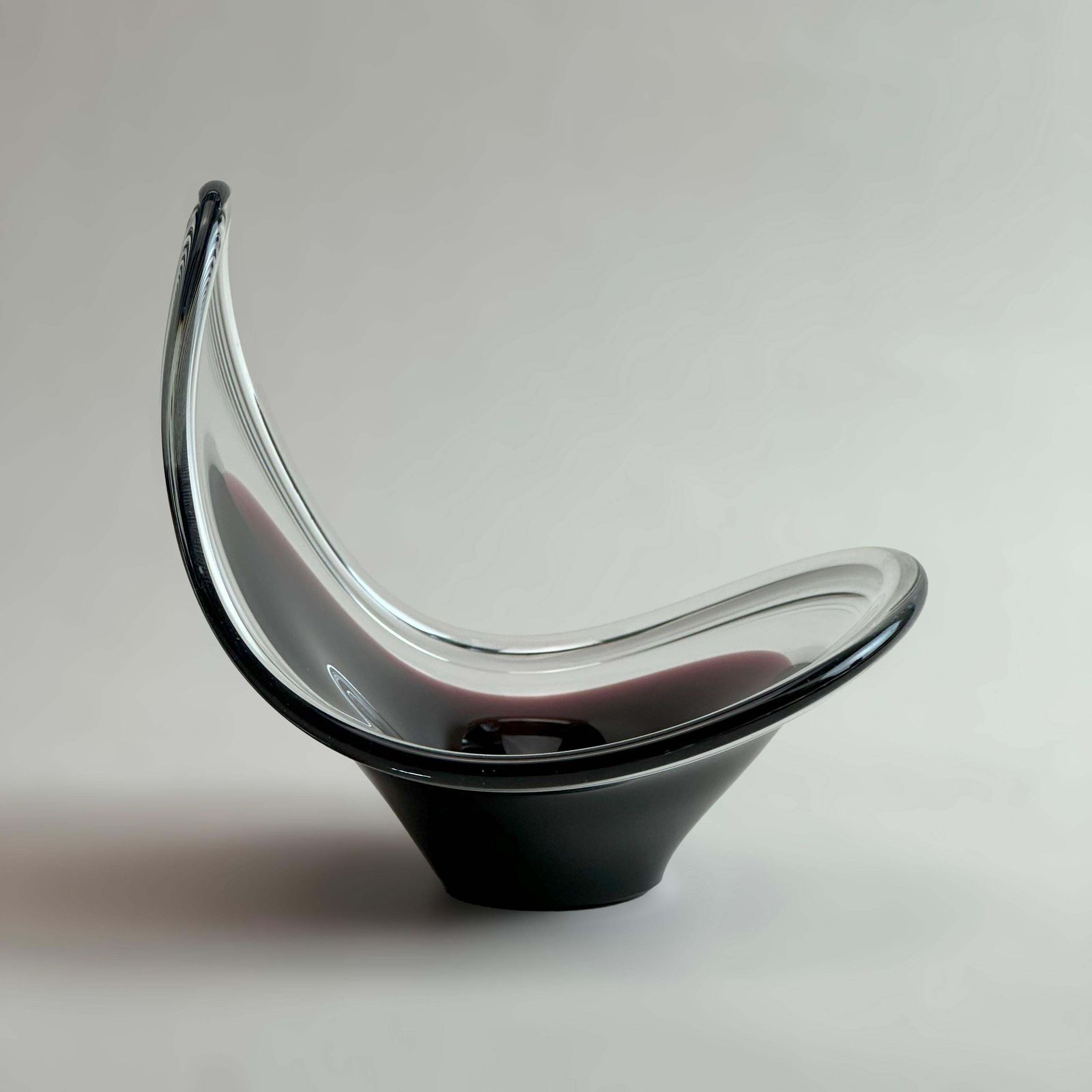 Mid Century Swedish Sommerso Glass Bowl, Attributed To Paul Kedelv For Flygfors photo Home Decor