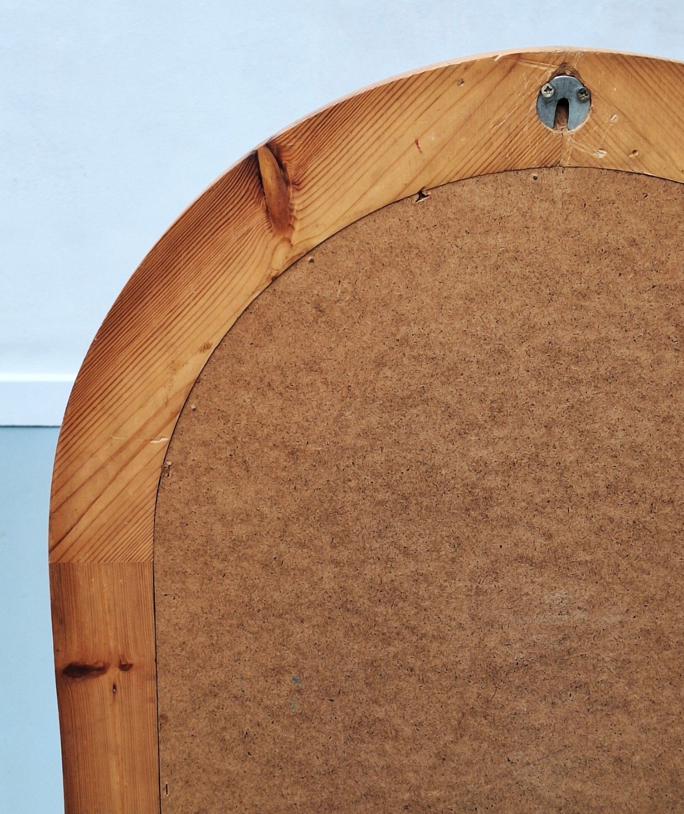 Vintage Scandinavian Oval Pine Sectioned Mirror Finja 2 By Ikea, 1970s photo vintage
