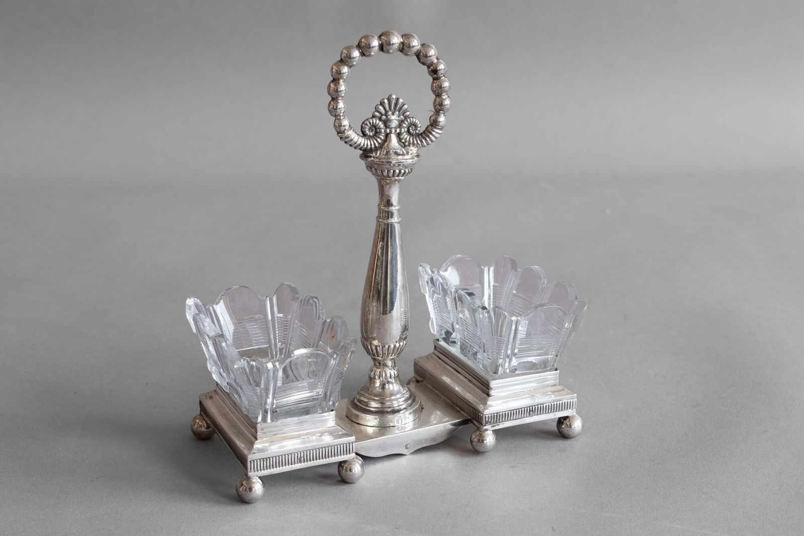 Pair Of Open Salts, 1800s, Silver Plated photo for sale