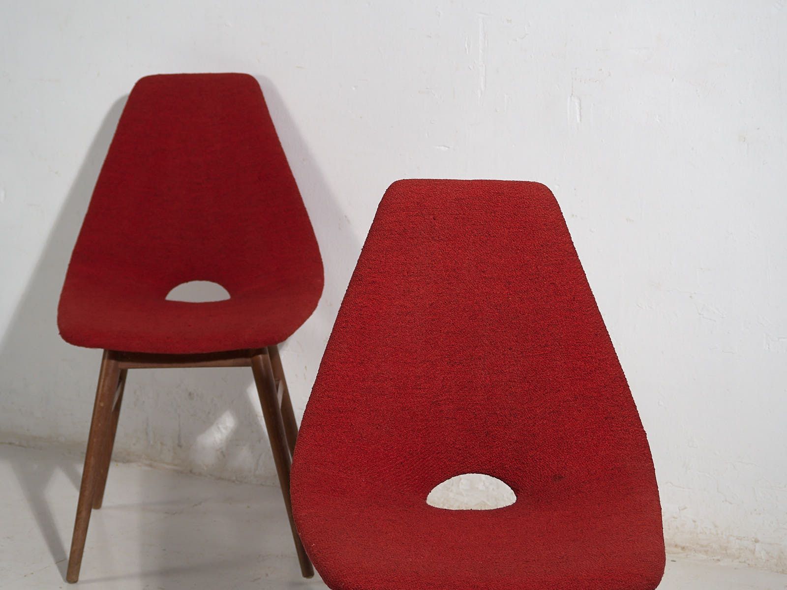 Bordeaux Red Vintage Style Chairs (C.1950). Set Of 2 Pieces photo buy