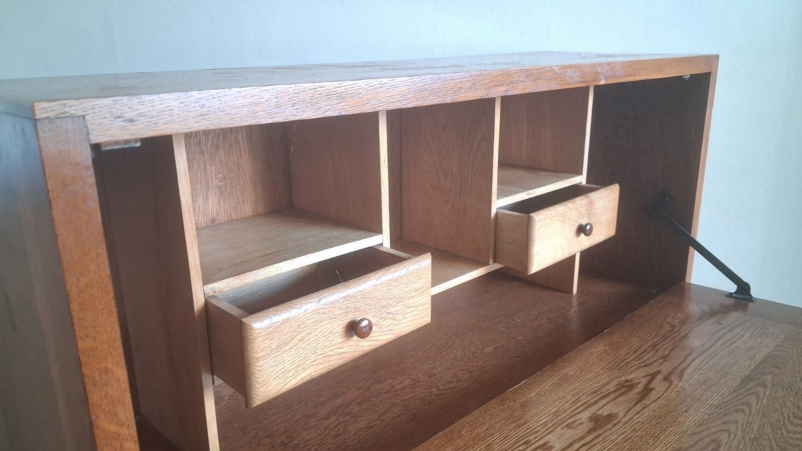 Delightful 1960's Odhams Of London Solid Oak  Mid Century Bookcase Bureau photo furniture